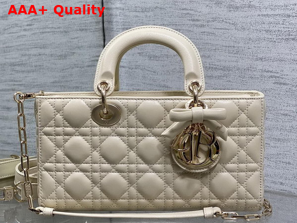 Dior Medium Lady D Joy Bag in Trench Cannage Lambskin with Leather Bow Replica