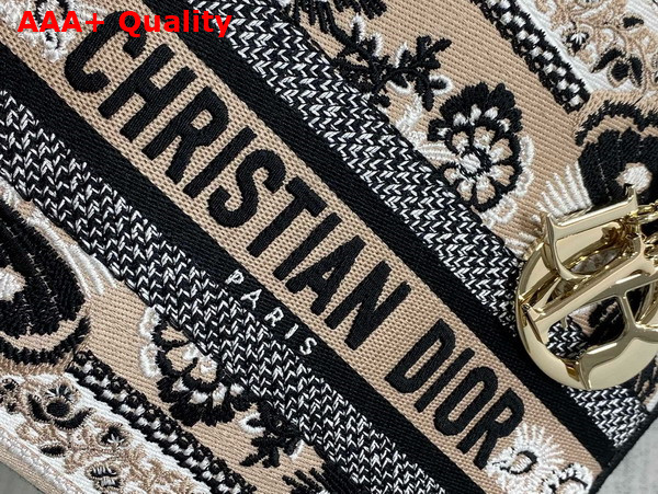 Dior Medium Lady D Lite Bag Beige Multicolor Butterfly Bandana Embroidery Replica