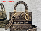 Dior Medium Lady D Lite Bag Beige Multicolor Toile de Jouy Voyage Embroidery Replica