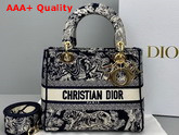 Dior Medium Lady D Lite Bag Blue Toile de Jouy Reverse Embroidery Replica