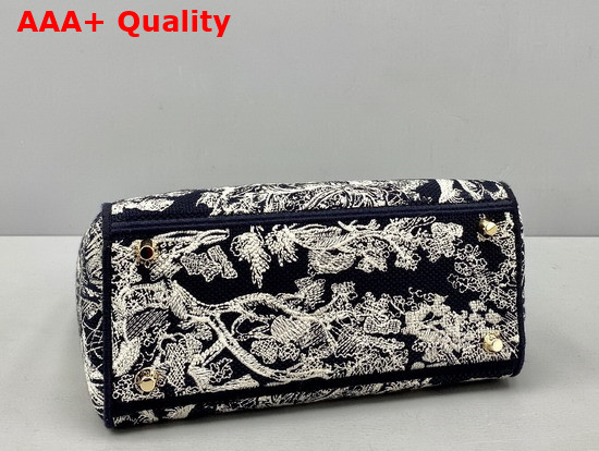 Dior Medium Lady D Lite Bag Blue Toile de Jouy Reverse Embroidery Replica
