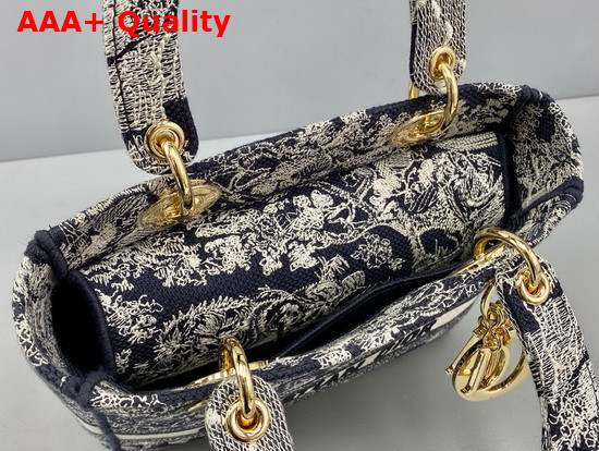 Dior Medium Lady D Lite Bag Blue Toile de Jouy Reverse Embroidery Replica