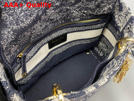Dior Medium Lady D Lite Bag Blue Toile de Jouy Reverse Embroidery Replica