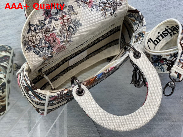 Dior Medium Lady D Lite Bag Ecru Multicolor Dior Jardin d Hiver Embroidery Replica