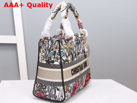 Dior Medium Lady D Lite Bag Multicolor Mille Fleurs Embroidery Replica