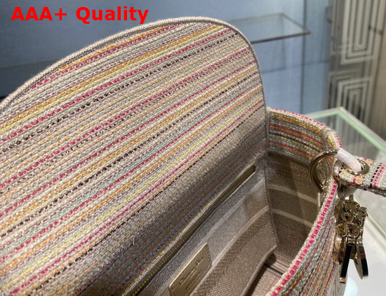 Dior Medium Lady D Lite Bag Multicolor Stripes Embroidery Replica