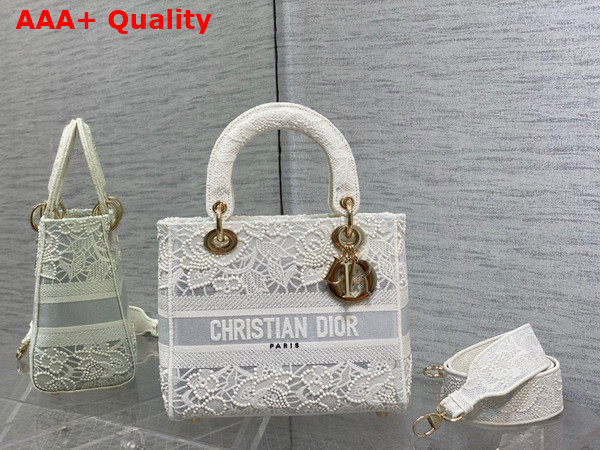 Dior Medium Lady D Lite Bag Natural Macrame Effect Embroidery Replica