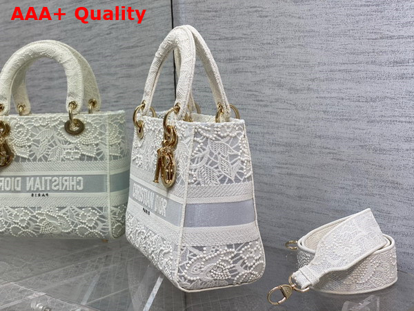 Dior Medium Lady D Lite Bag Natural Macrame Effect Embroidery Replica