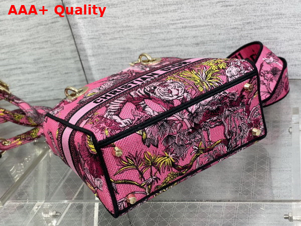 Dior Medium Lady D Lite Bag Pink Multicolor Toile de Jouy Voyage Embroidery Replica