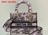 Dior Medium Lady D Lite Bag Powder Pink Dior Jardin Botanique Embroidery Replica