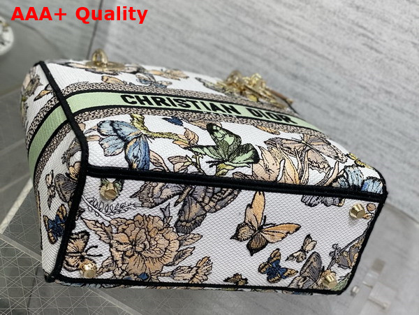 Dior Medium Lady D Lite Bag White Multicolor Toile De Jouy Mexico Embroidery Replica