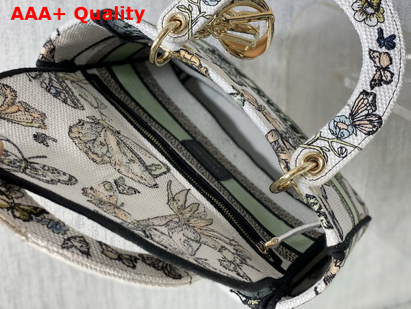 Dior Medium Lady D Lite Bag White Multicolor Toile De Jouy Mexico Embroidery Replica