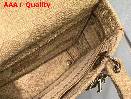 Dior Medium Lady D Lite Bag in Beige Cannage Embroidery Replica