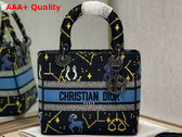 Dior Medium Lady D Llite Bag Black Multicolor Dior Pixel Zodiac Embroidery Replica