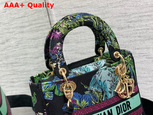 Dior Medium Lady D Llite Bag Blue Multicolor Toile de Jouy Voyage Embroidery Replica