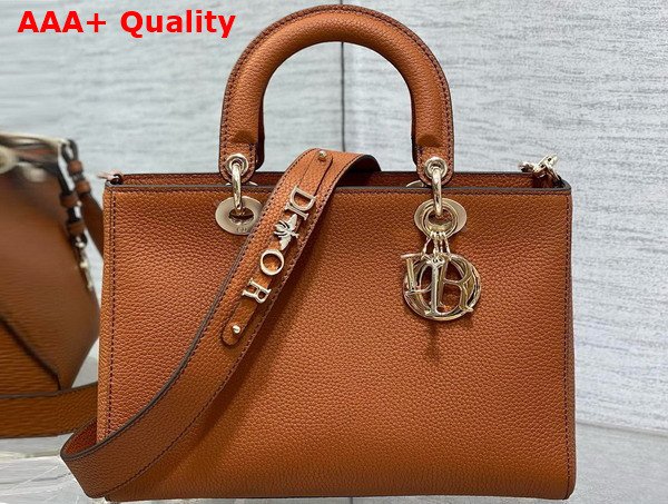 Dior Medium Lady D Sire My Abcdior Bag Dark Brandy Bull Leather Replica