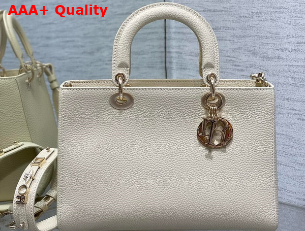 Dior Medium Lady D Sire My Abcdior Bag White Bull Leather Replica