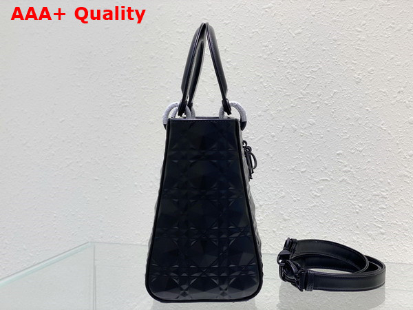 Dior Medium Lady Dior Bag Black Cannage Calfskin with Diamond Motif Replica