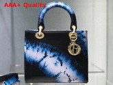 Dior Medium Lady Dior Bag Blue Multicolor Tie and Dior Printed Calfskin Replica
