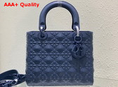 Dior Medium Lady Dior Bag Denim Cannage Calfskin with Diamond Motif Replica