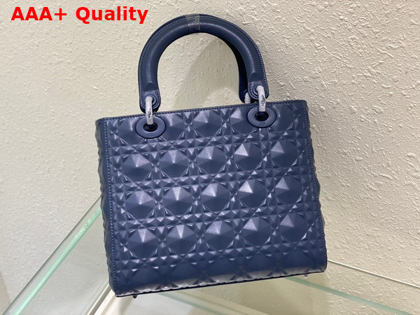 Dior Medium Lady Dior Bag Denim Cannage Calfskin with Diamond Motif Replica