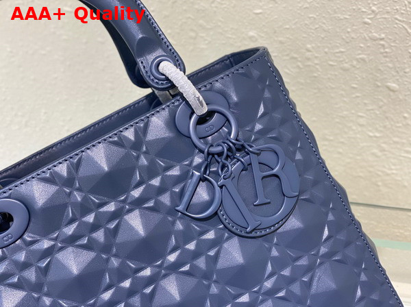 Dior Medium Lady Dior Bag Denim Cannage Calfskin with Diamond Motif Replica