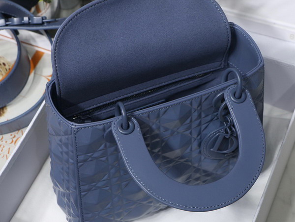 Dior Medium Lady Dior Bag Denim Cannage Calfskin with Diamond Motif Replica