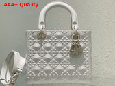 Dior Medium Lady Dior Bag Latte Cannage Calfskin with Diamond Motif Replica