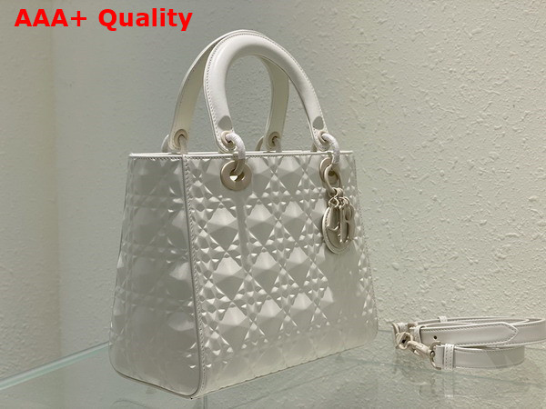 Dior Medium Lady Dior Bag Latte Cannage Calfskin with Diamond Motif Replica