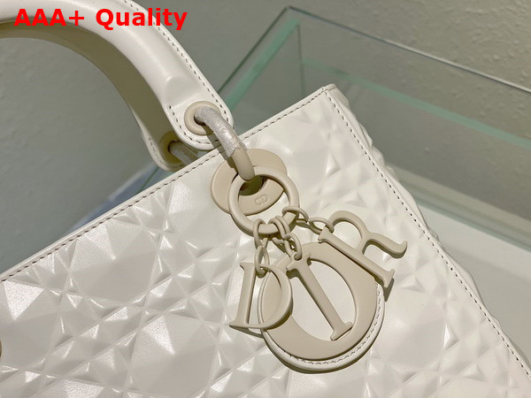 Dior Medium Lady Dior Bag Latte Cannage Calfskin with Diamond Motif Replica