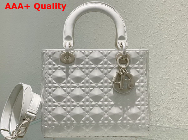 Dior Medium Lady Dior Bag Latte Cannage Calfskin with Diamond Motif Replica