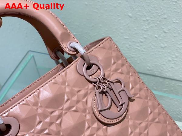 Dior Medium Lady Dior Bag Rose Des Vents Cannage Calfskin with Diamond Motif Replica