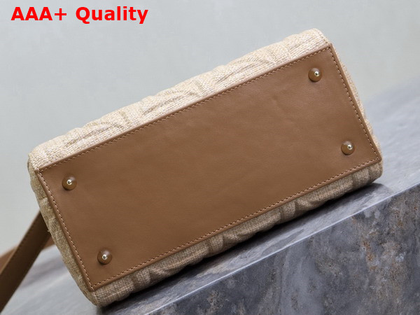 Dior Medium Lady Dior Bag in Beige Graphic Cannage Raffia Replica