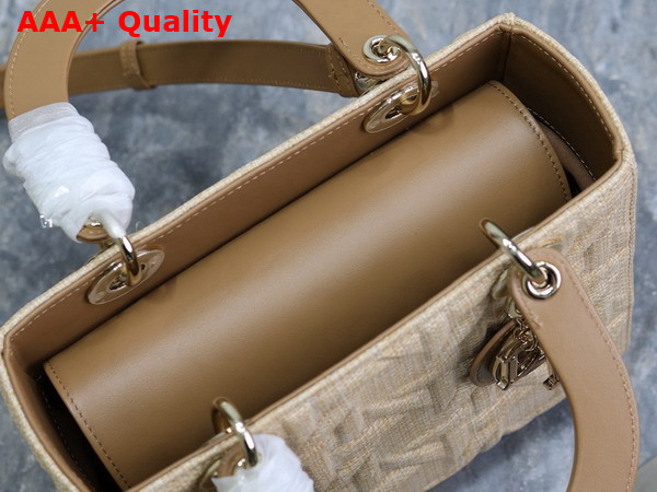 Dior Medium Lady Dior Bag in Beige Graphic Cannage Raffia Replica