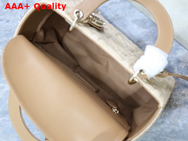 Dior Medium Lady Dior Bag in Beige Graphic Cannage Raffia Replica