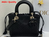Dior Medium Lady Dior Bag in Black Braided Lambskin Replica