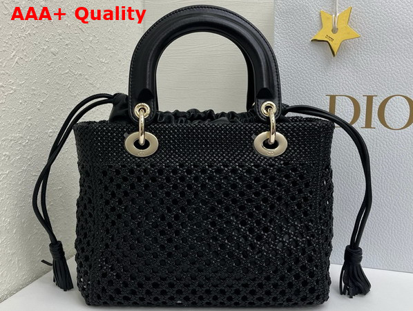 Dior Medium Lady Dior Bag in Black Braided Lambskin Replica
