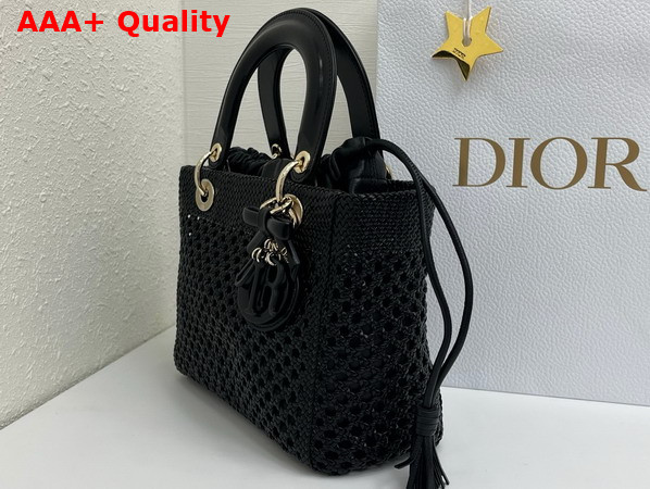 Dior Medium Lady Dior Bag in Black Braided Lambskin Replica