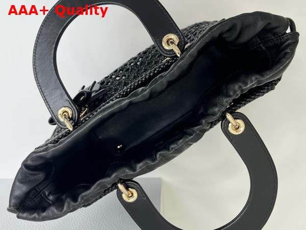 Dior Medium Lady Dior Bag in Black Braided Lambskin Replica
