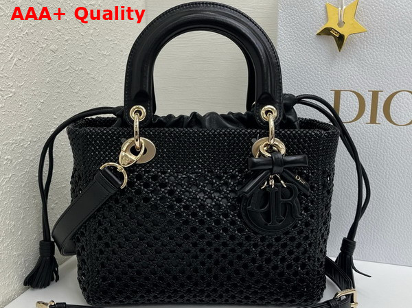 Dior Medium Lady Dior Bag in Black Braided Lambskin Replica