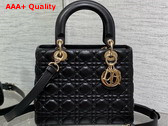 Dior Medium Lady Dior Bag in Black Cannage Lambskin Replica
