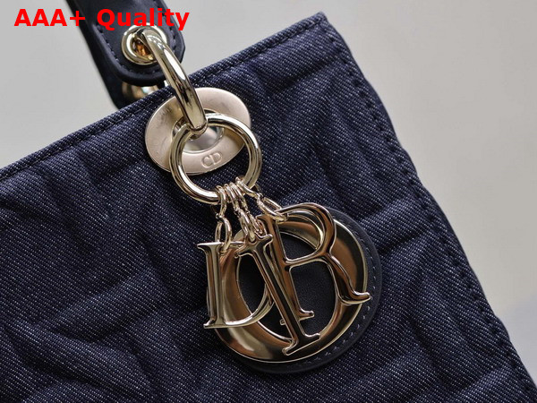 Dior Medium Lady Dior Bag in Blue Graphic Cannage Denim Replica
