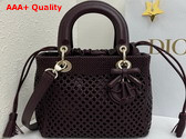 Dior Medium Lady Dior Bag in Bordeaux Braided Lambskin Replica