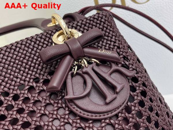 Dior Medium Lady Dior Bag in Bordeaux Braided Lambskin Replica