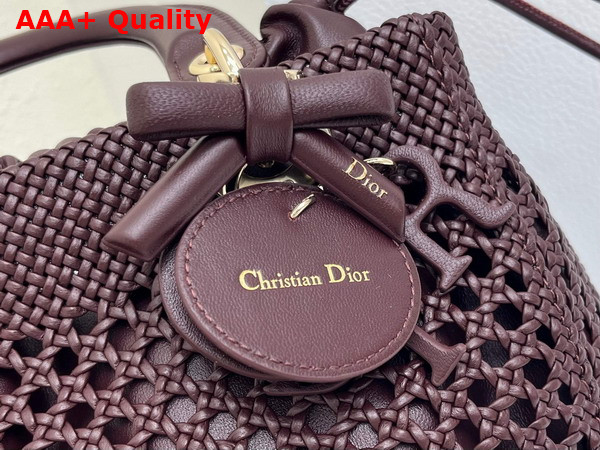 Dior Medium Lady Dior Bag in Bordeaux Braided Lambskin Replica