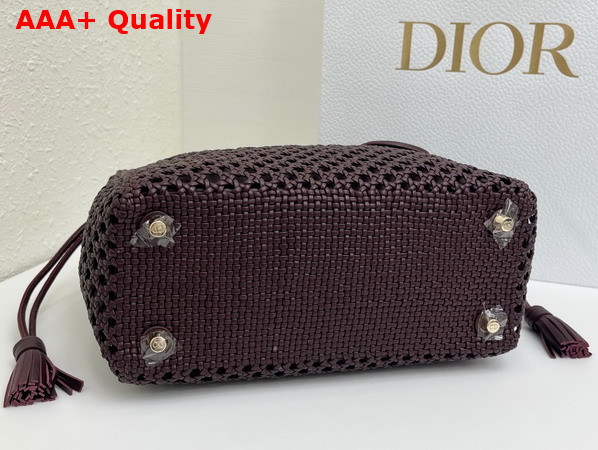 Dior Medium Lady Dior Bag in Bordeaux Braided Lambskin Replica