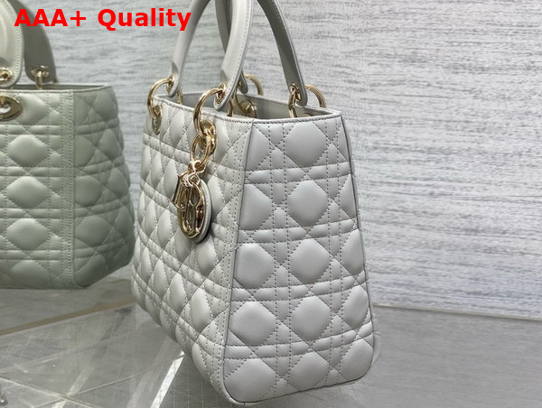 Dior Medium Lady Dior Bag in Cloud Gray Cannage Lambskin Replica