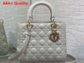 Dior Medium Lady Dior Bag in Cloud Gray Cannage Lambskin Replica