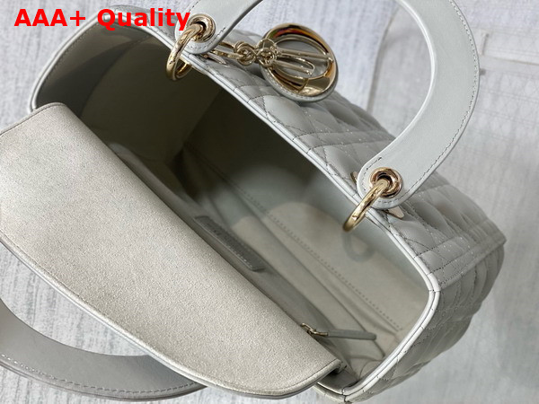 Dior Medium Lady Dior Bag in Cloud Gray Cannage Lambskin Replica