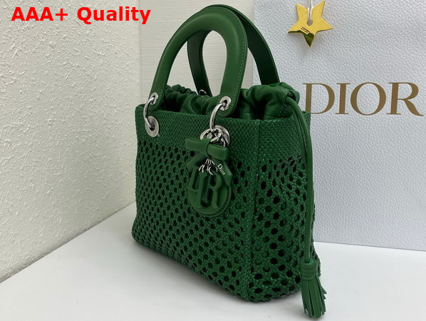 Dior Medium Lady Dior Bag in Green Braided Lambskin Replica